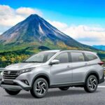 Toyota Rush rental car parked in a scenic outdoor setting La Fortuna Arenal