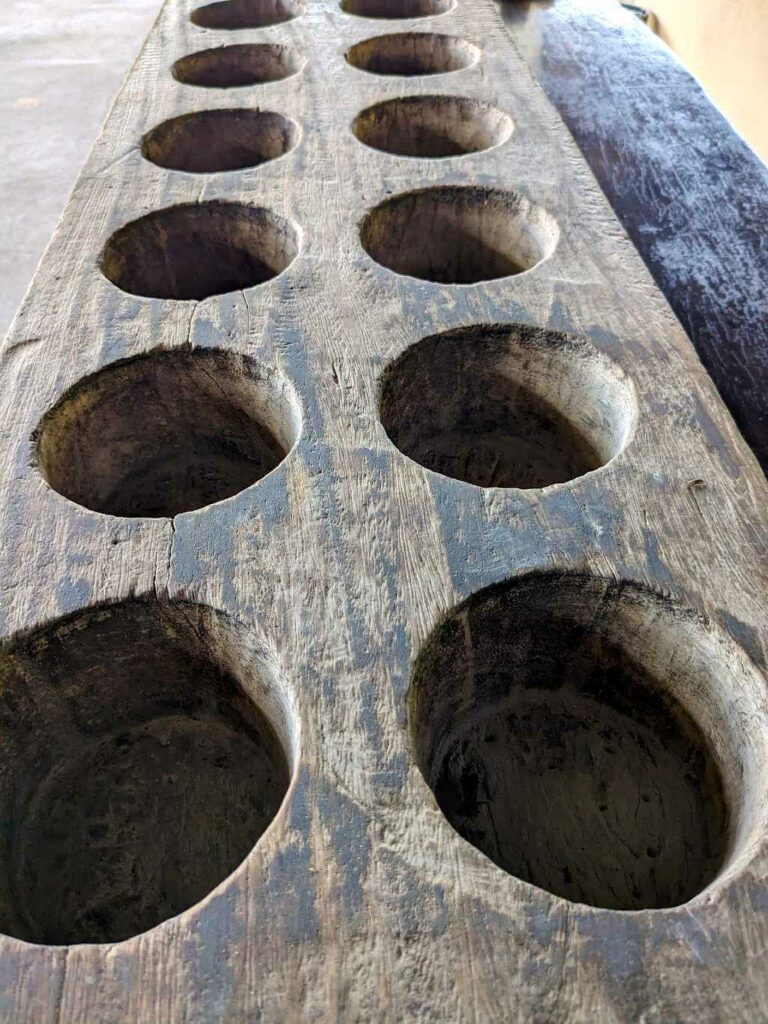 Close-up of traditional molds used for making tapa de dulce in Costa Rica.