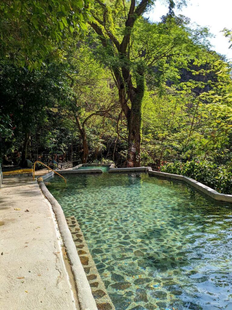 hot spring pool at Pacaya Hot Springs, one of five thermal pools in Buena Vista del Rincón.